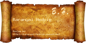 Baranyai Hedvig névjegykártya